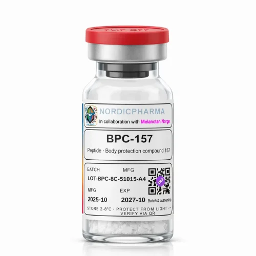 BPC-157 peptide vial – forskningsprodukt fra Melanotan Norge